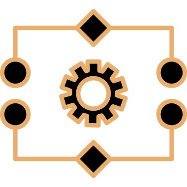 Mantıksal ağ simgesi, vektör illüstrasyonu