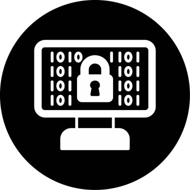 veri koruma simgesi, vektör illüstrasyonu beyaz arkaplanda izole edildi