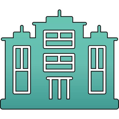 Bina. Web simgesi basit illüstrasyon