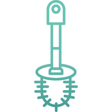 Beyaz arkaplanda yeşil çizgi yuvarlak anahtar vektör simgesi