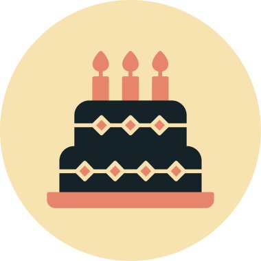 Doğum günü pastası vektör simgesi