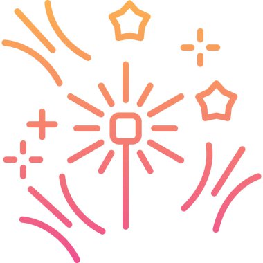 Havai fişekler. Web simgesi basit illüstrasyon