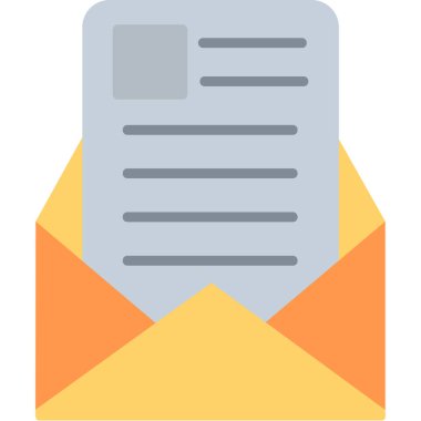 Mesaj var. Web simgesi basit illüstrasyon