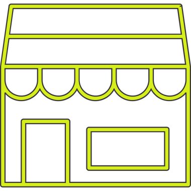Tenteli alışveriş merkezinin vektör simgesi