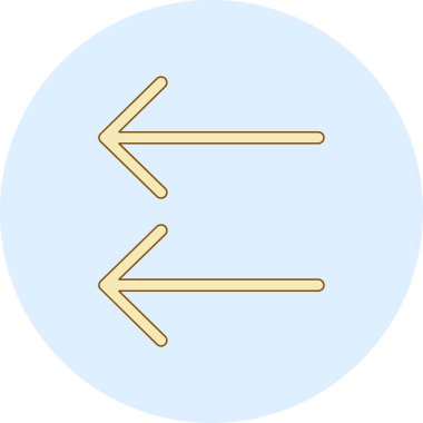 Çemberin solunda iki ok var.