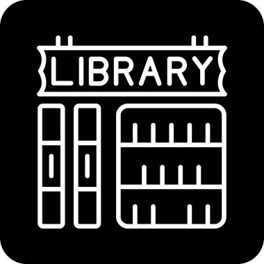 Kitap kütüphanesi simgesi. Web için basit kitap vektör simgeleri çizimi