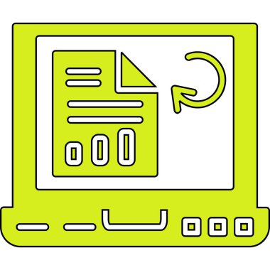 beyaz arkaplanda izole edilmiş ana hat biçiminde bilgisayar ekranı simgesi