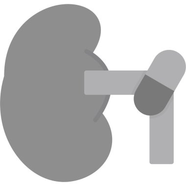 karaciğer düz stil ikonu, vektör çizim