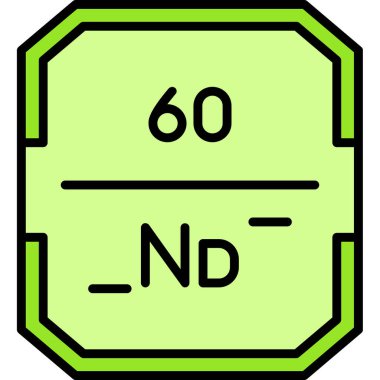 Kimyasal element simgesi, vektör illüstrasyonu beyaz arkaplanda izole edildi