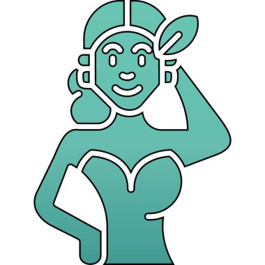 Kulaklıklı şapkalı kadın.