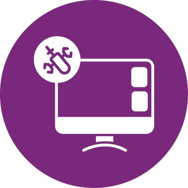 ekran ve web simgesine sahip bilgisayar faresi, vektör illüstrasyonu