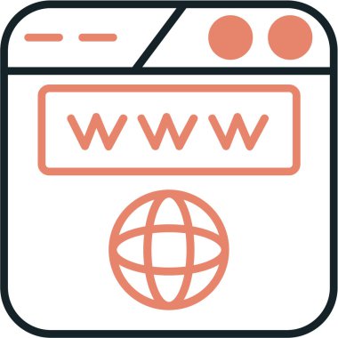 Tarayıcı. Web simgesi basit illüstrasyon