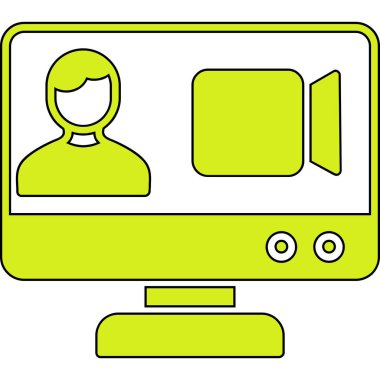 Video Çağrısı ikon vektör illüstrasyonu