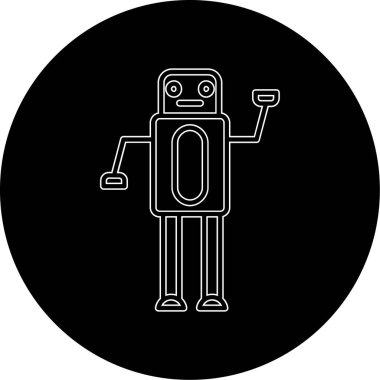 Robotun vektör illüstrasyonu, teknoloji simgesi