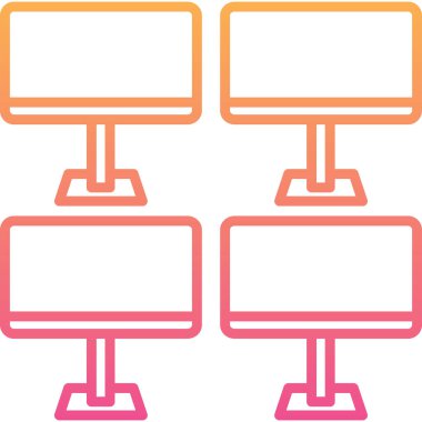 Billboard web simgesi basit illüstrasyon, vektör illüstrasyonu beyaz arkaplanda izole edildi