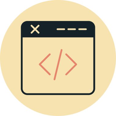 Tarayıcı kodlama programlama simgesi Doldurulmuş dış hat biçimi