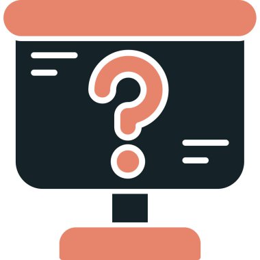 Soru işareti. Web simgesi vektör illüstrasyonu