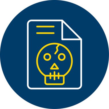 bir belge ve bir kafatası simgesi ile kafatası, vektör illüstrasyonu