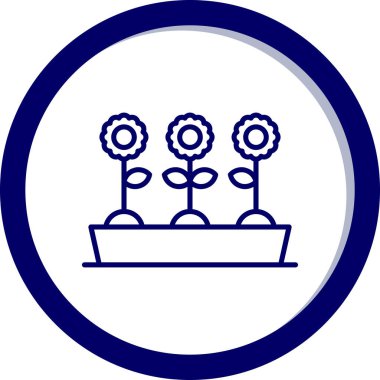 Çiçek. Web simgesi basit illüstrasyon