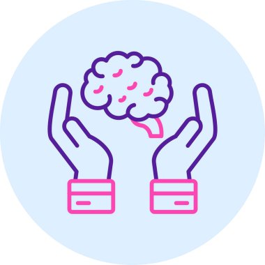 Beyin. Web simgesi basit illüstrasyon