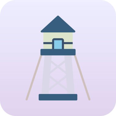 Eşsiz Deniz feneri Satırı Vektör Simgesi