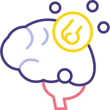 Beyin. Web simgesi basit illüstrasyon