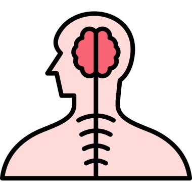 Beyin ikonu vektörü. İnsan zihni