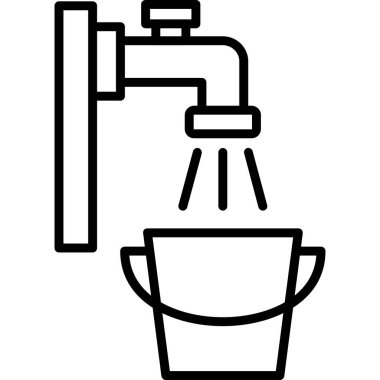 duş banyosu musluk simgesi, taslak biçimi