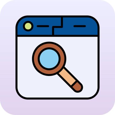 Arama simgesine sahip büyüteç, düz tasarım