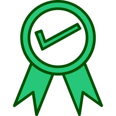 Madalya ikonunu kontrol et. taslak denetim madalyası vektör rengi düz izole