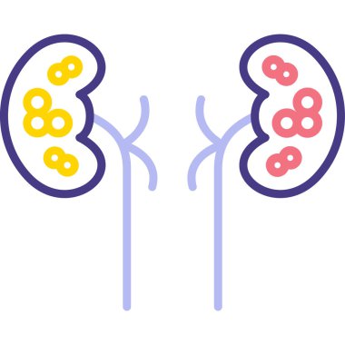 Böbrek. Web simgesi basit illüstrasyon