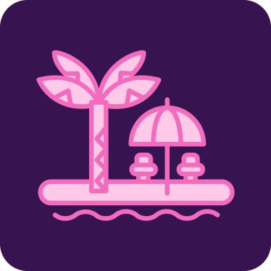 Bir plaj simgesinin vektör çizimi