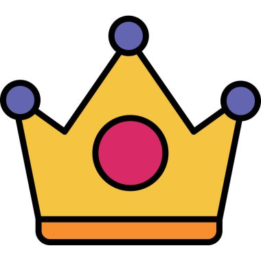 Taç ikonu. Web için taç vektör simgelerinin basit çizimi