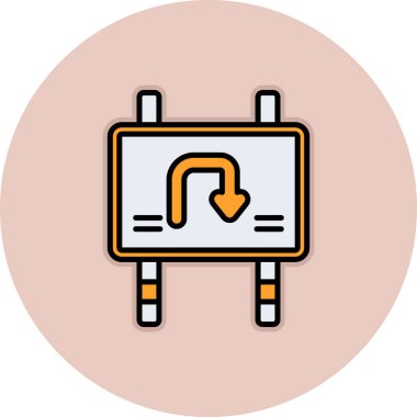 U-dönüş yönünü gösteren yol işareti