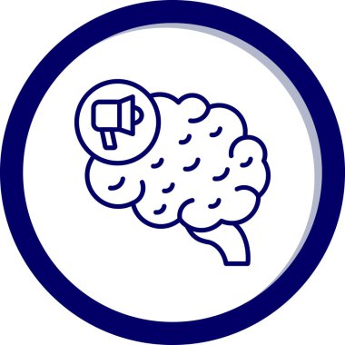 Beyin. Web simgesi basit illüstrasyon