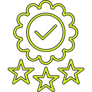 Beş yıldızlı derecelendirme simgesi. Web için beş yıldızlı vektör simgesinin özet çizimi