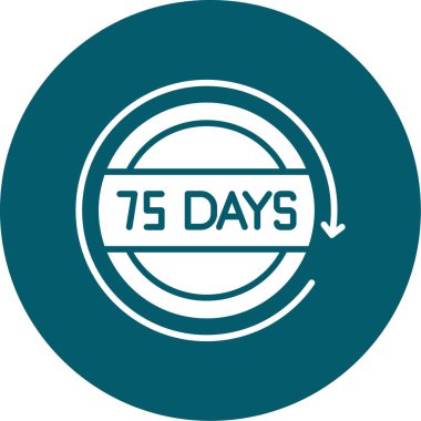 75 gün geri sayım simgesi. 75 günlük simge