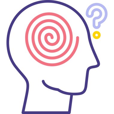 Beyin düşünme simgesi, vektör illüstrasyonu