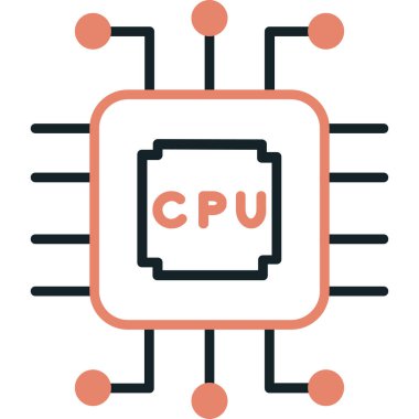 Cpu modern simgesi, illüstrasyon