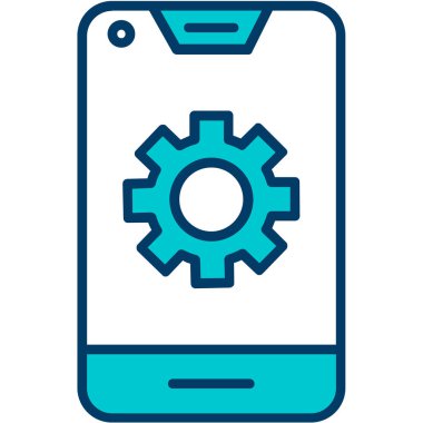 cep telefonu ayarı simgesi. Web için akıllı telefon vektör simgelerinin özet çizimi