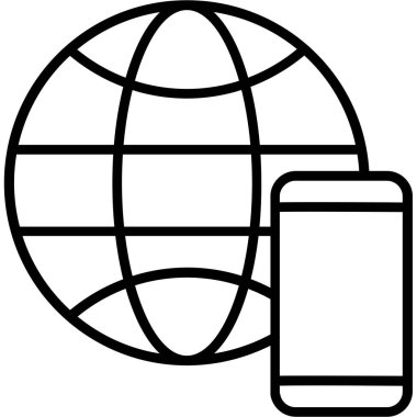 internet communication icon, outline style