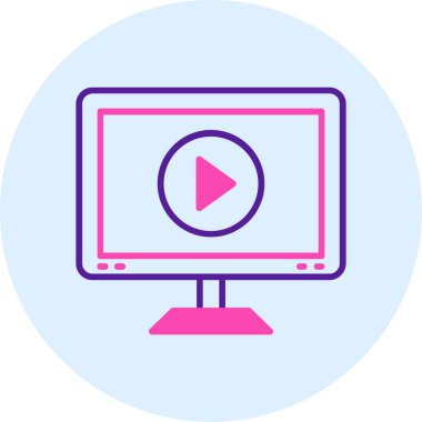 video. Web simgesi basit illüstrasyon