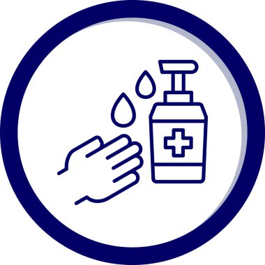 Bir şişe sabunla bir elin vektör çizimi