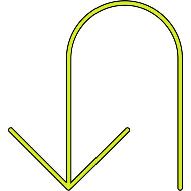 Yeşil ve sarı halatın vektör çizimi