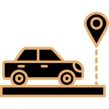 taksi simgesi vektör illüstrasyonu