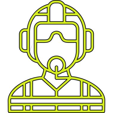 Kulaklıklı ve gözlüklü adam.