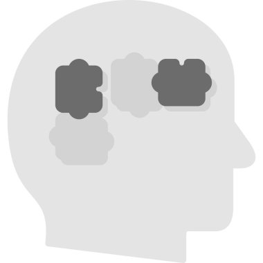 Beyin düşünme simgesi, basit vektör illüstrasyonu