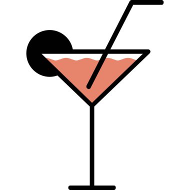 Kokteyl. Web simgesi basit tasarım