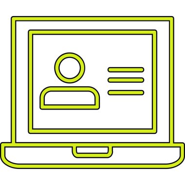 ekran simgesine sahip dizüstü bilgisayar, özet biçimi