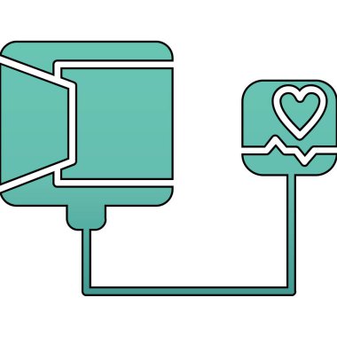 Kalp sohbet ikonu. Web için sohbet vektör simgelerinin özet çizimi